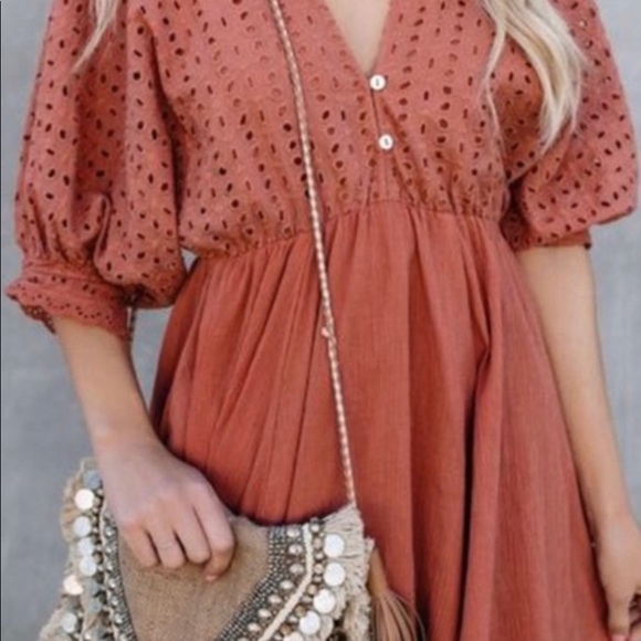 NWOT VICI One With Nature Boho Dress in Clay - Picture 2 of 6